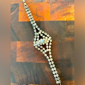 Vintage light blue faux diamond bracelet
